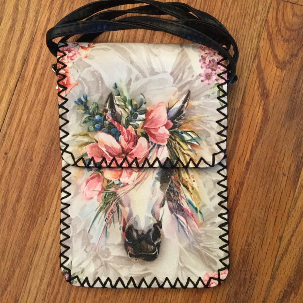 Horse Cross body bag or cell phone purse